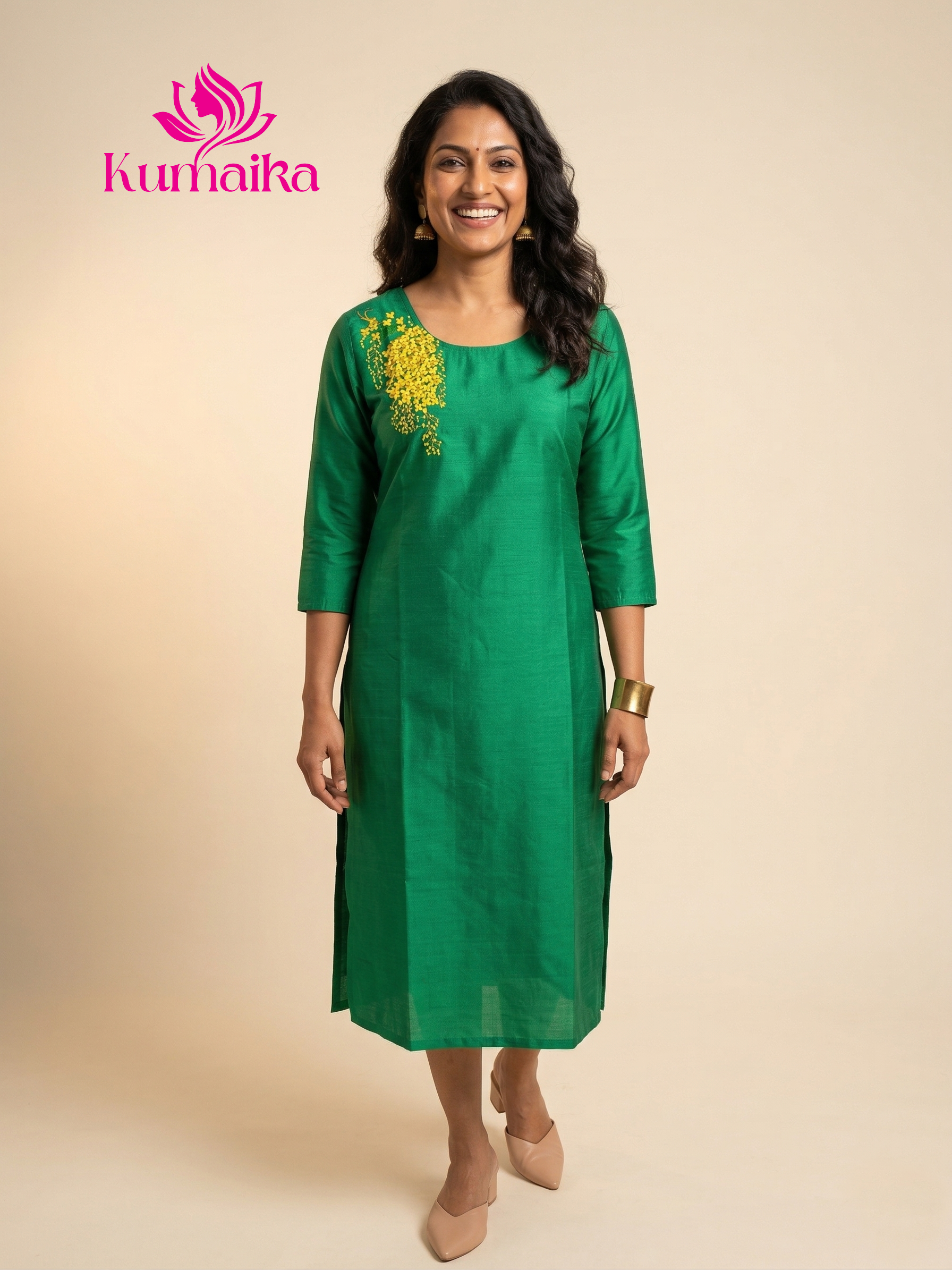 The Emerald Bloom Embroidered Kurta