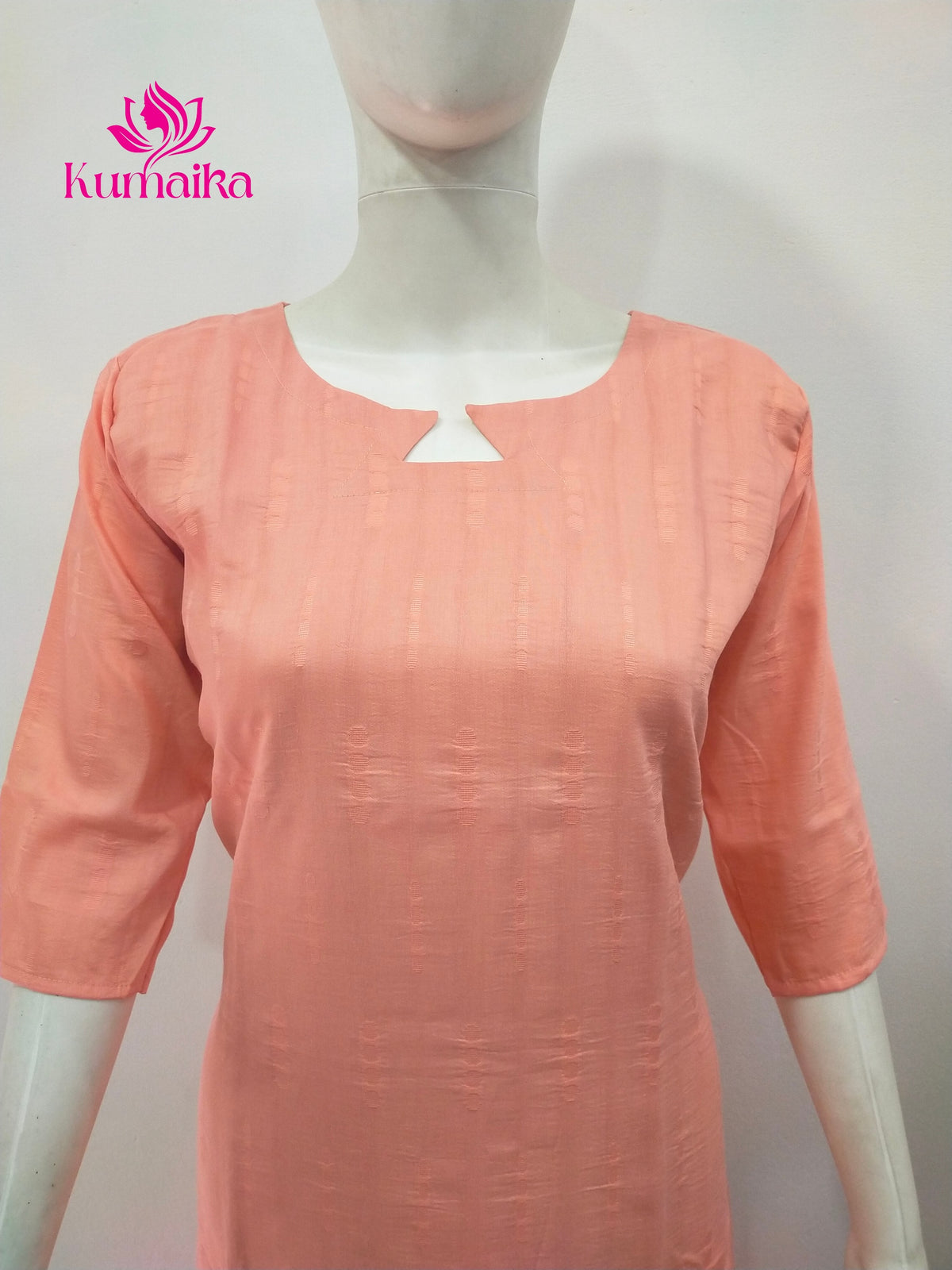 The Coral Pink Textured Kurta