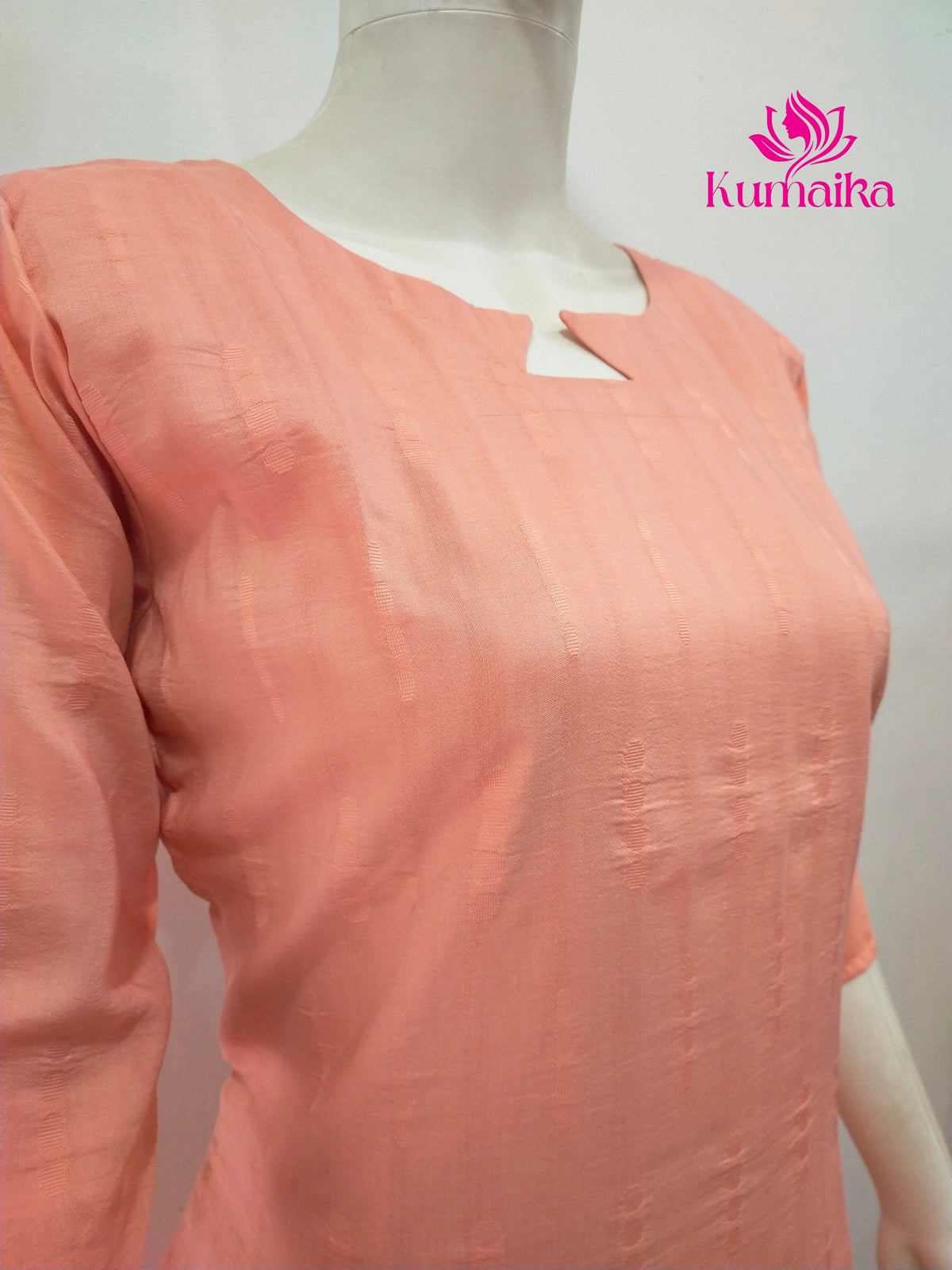 The Coral Pink Textured Kurta