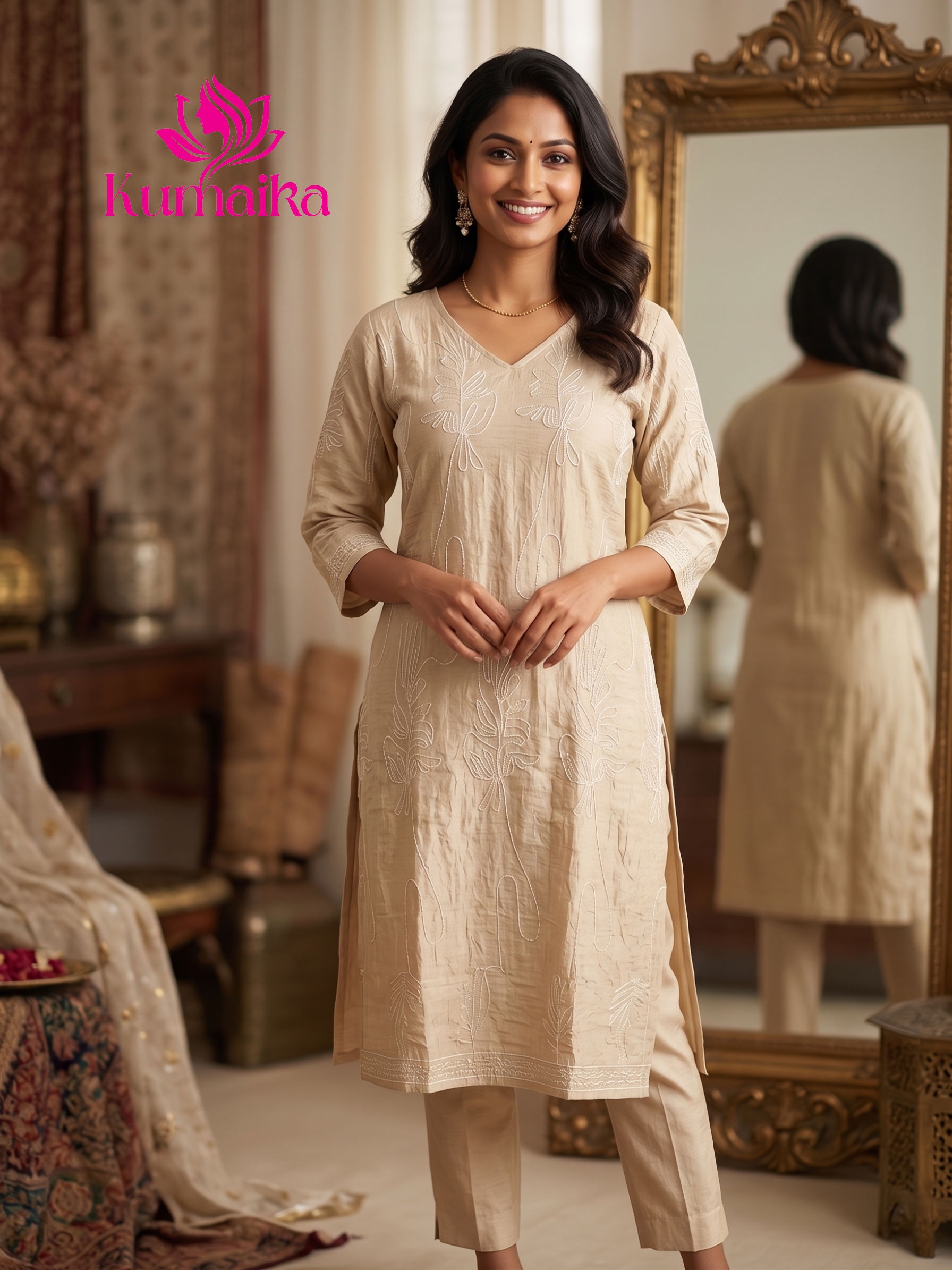 Elegance Embroidered Delta Kurta Set | Ethnic Co-ord