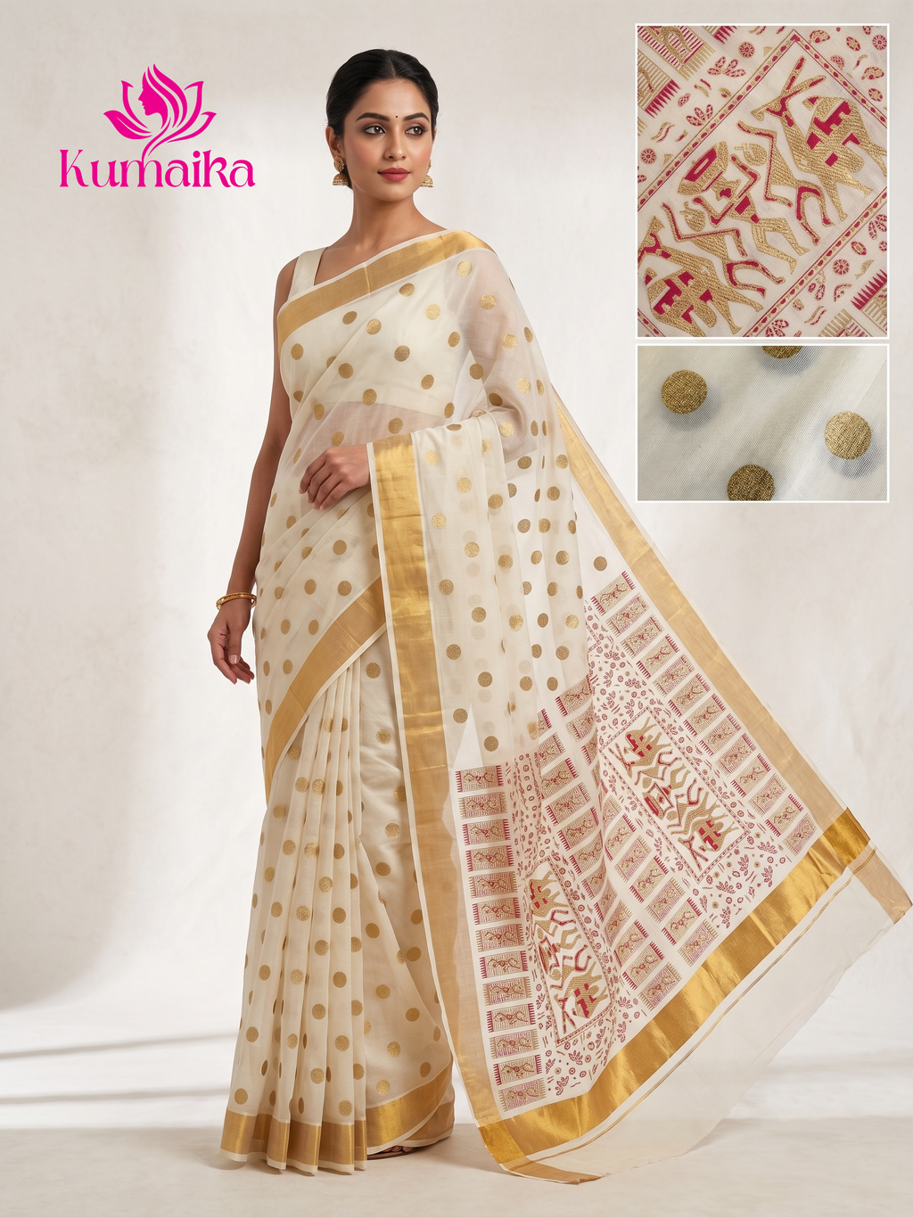 Traditional Kasavu Saree