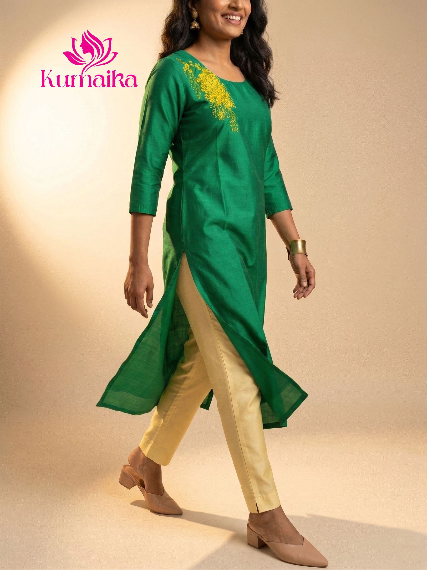 The Emerald Bloom Embroidered Kurta
