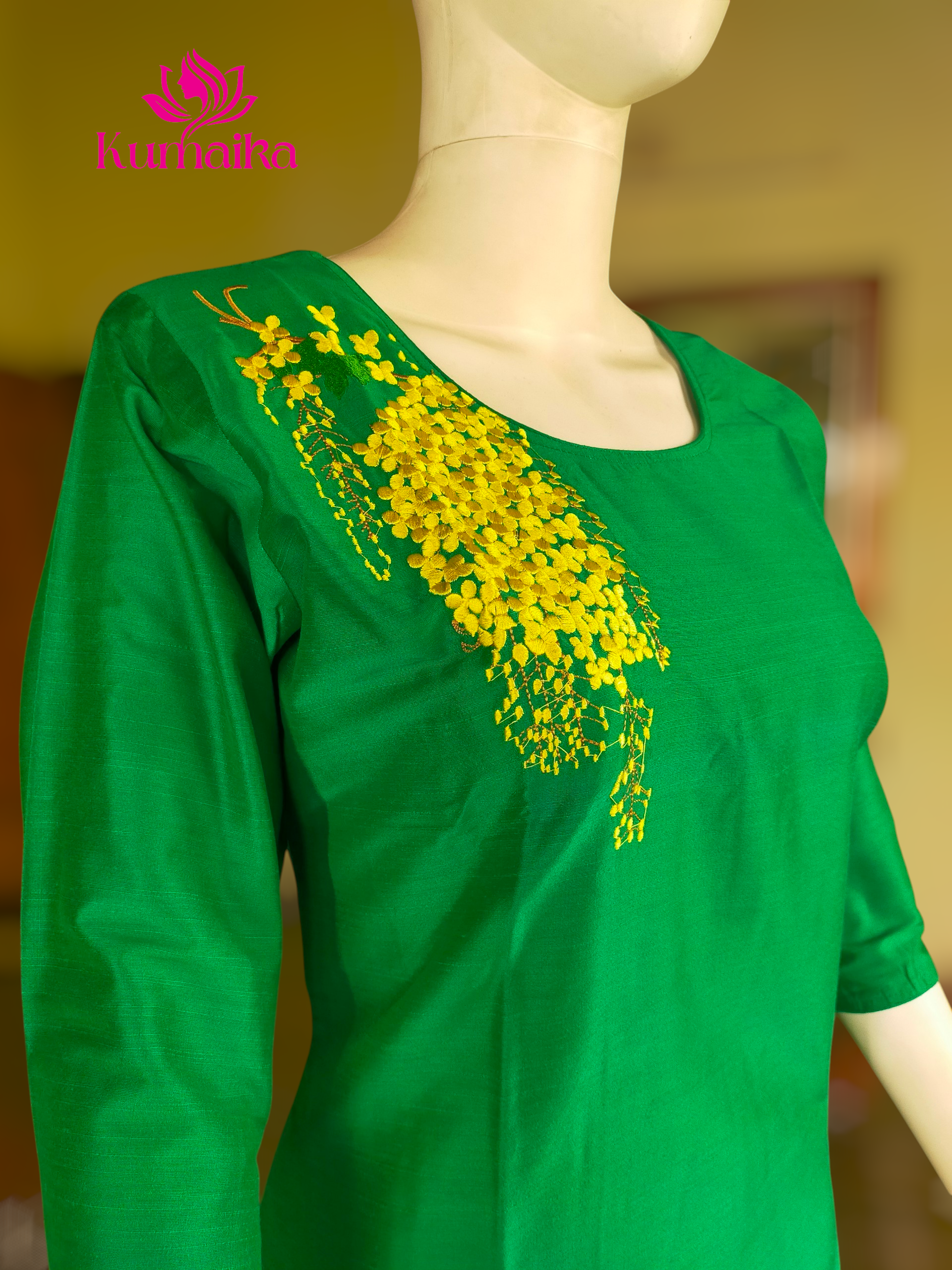 The Emerald Bloom Embroidered Kurta