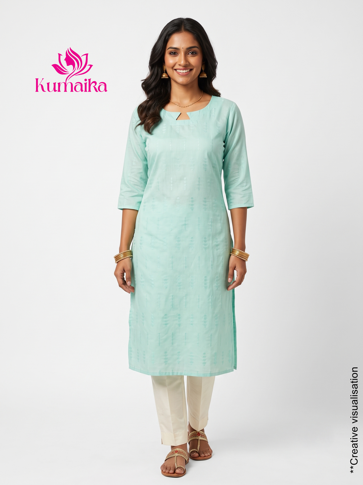Mint Green Textured Kurta