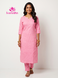 Textured Pink Kurta
