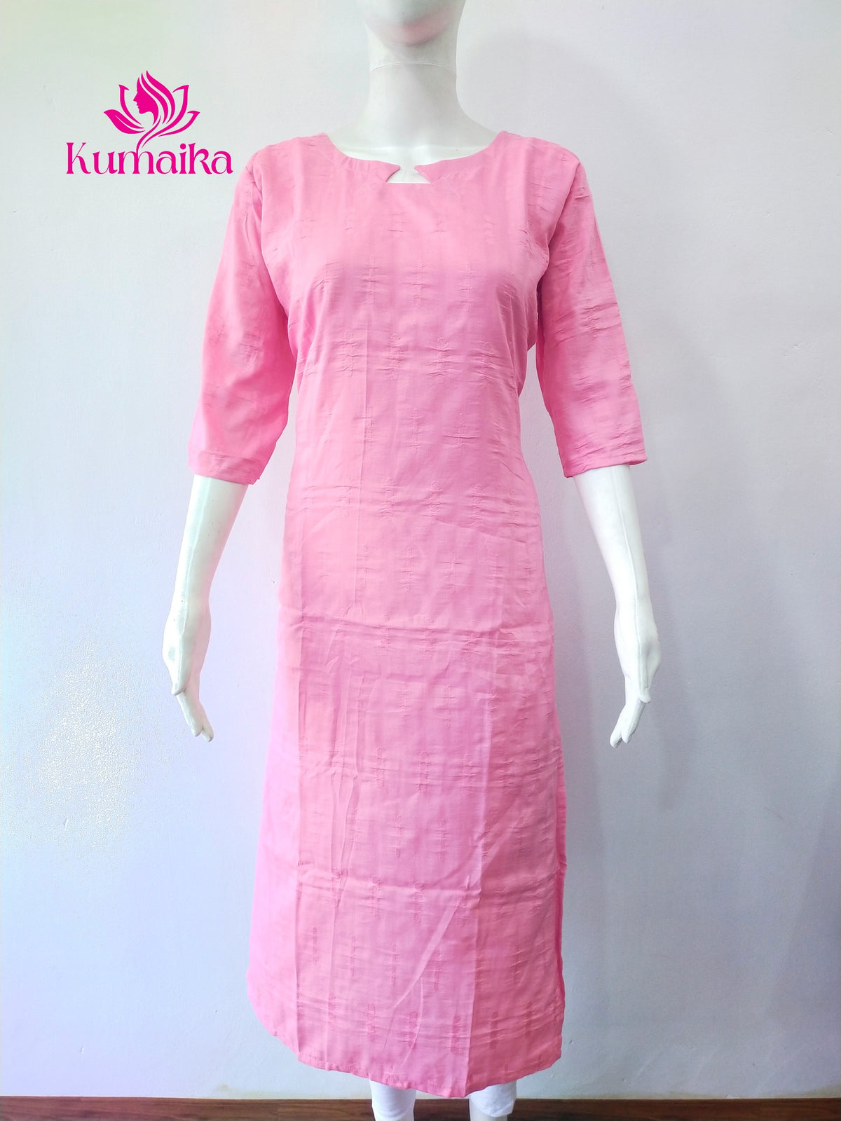 Textured Pink Kurta